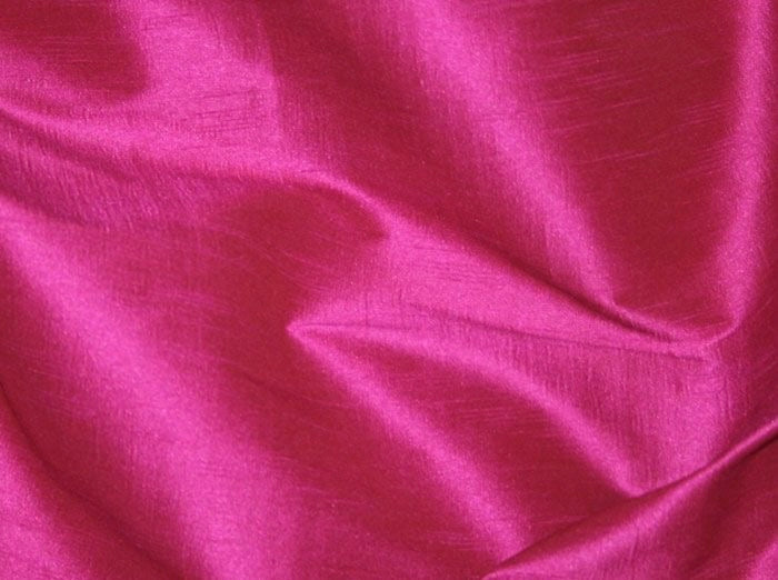 Bright Pink Plain Bangalore Raw Silk Fabric Fabric Cart