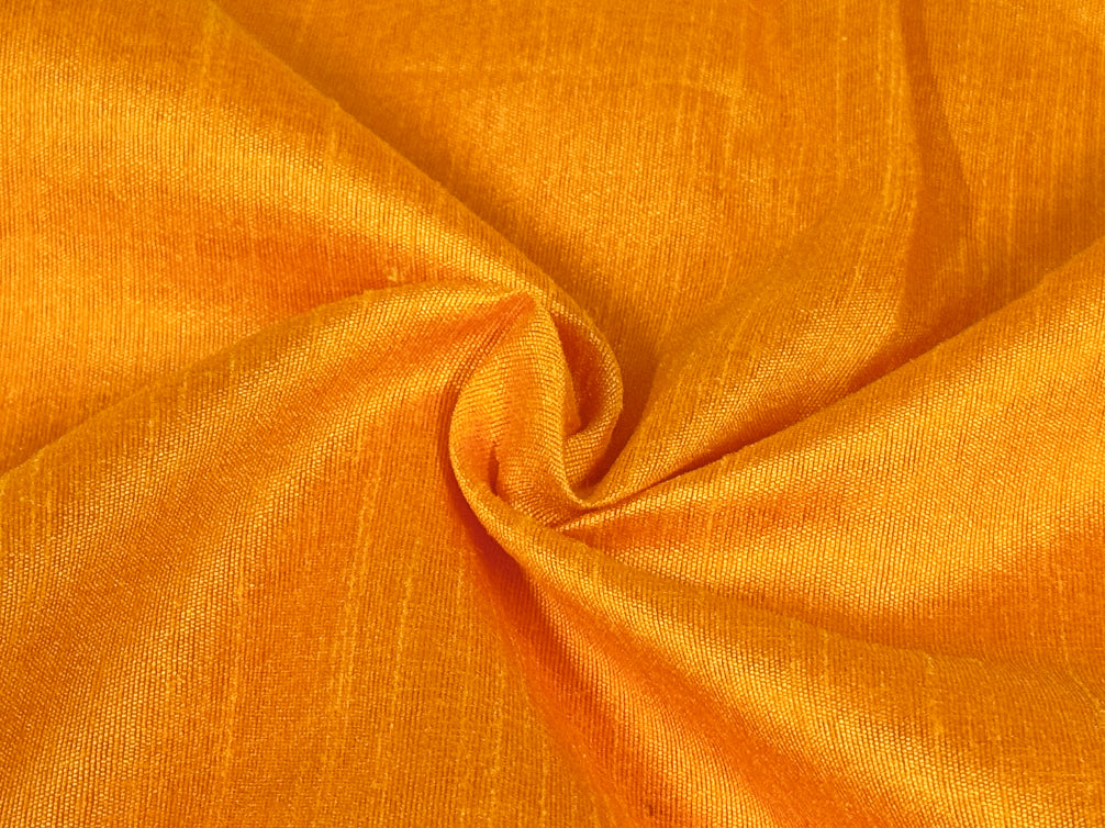 Golden Orange Plain Bangalore Raw Silk Fabric Fabric Cart