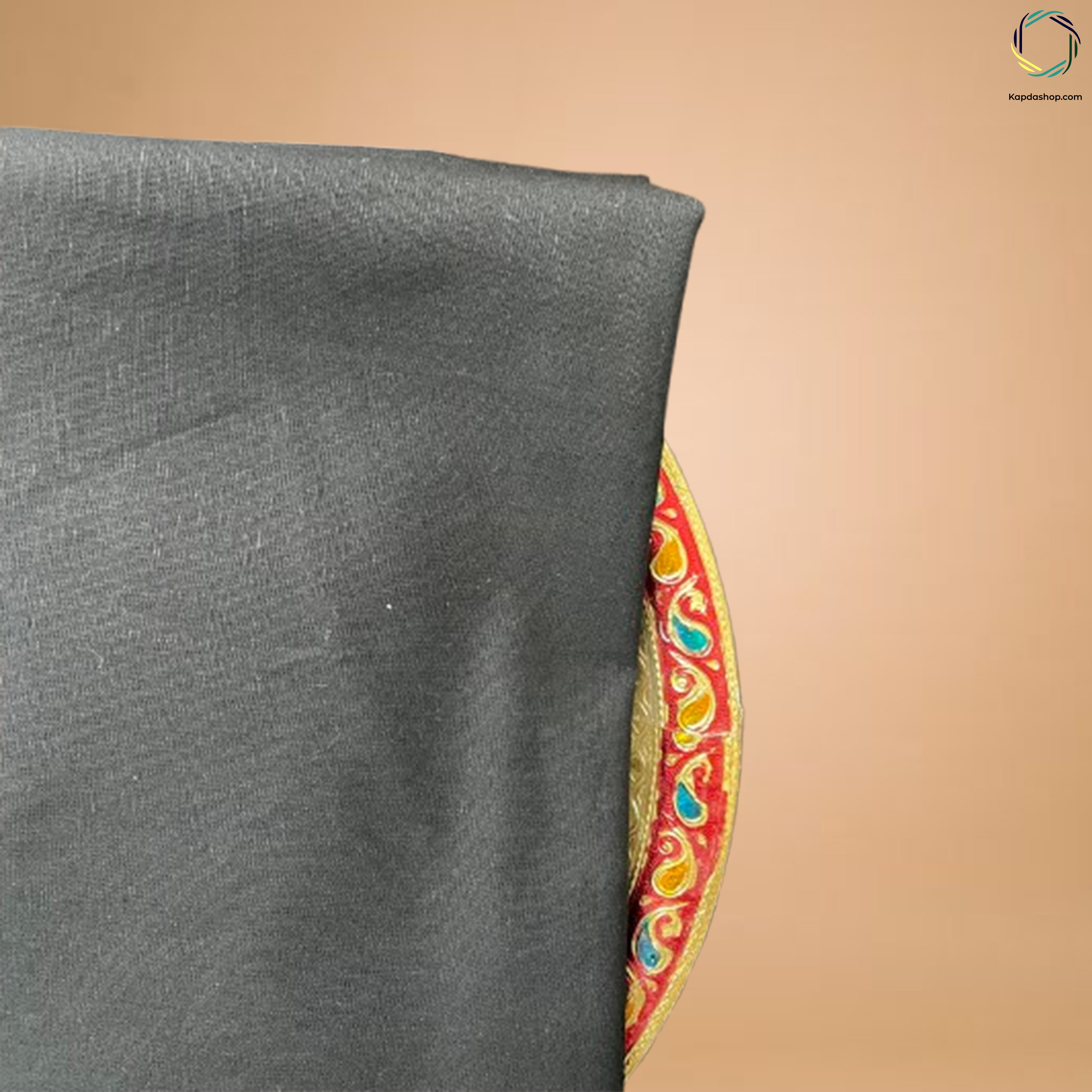 Unisex Black Pure linen (2.5 Mtr) | White Plain Cotton Fabric(1.5 Mtr) Unstiched Combo Set