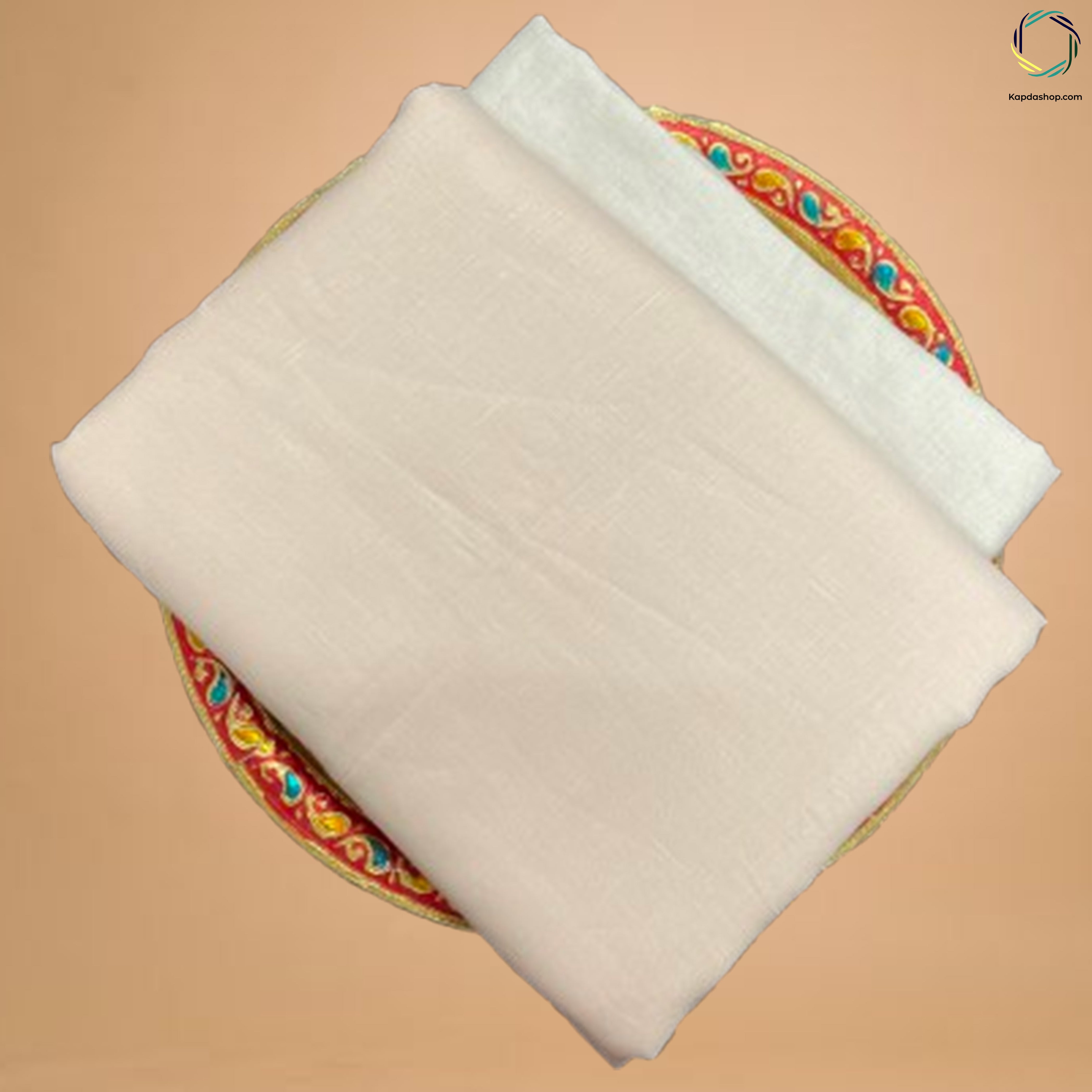 Unisex Pastel Pink Pure linen (2.5 Mtr) | White Plain Cotton Fabric(1.5 Mtr) Unstiched Combo Set