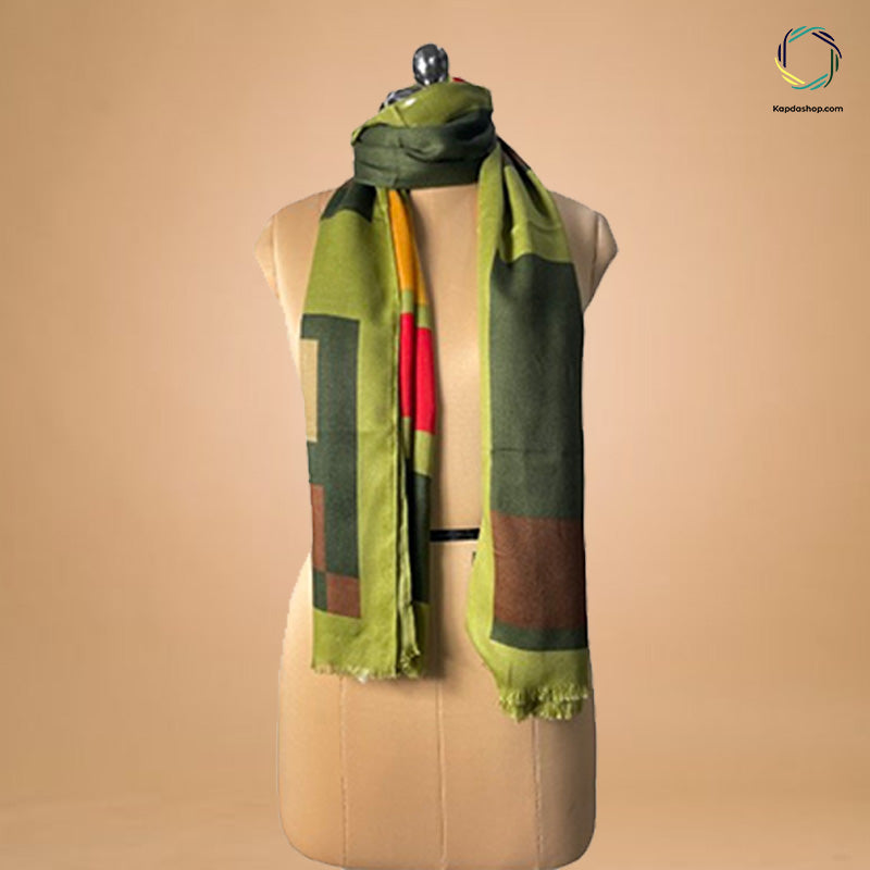 Multicolor Abstract Pure Wool Stole