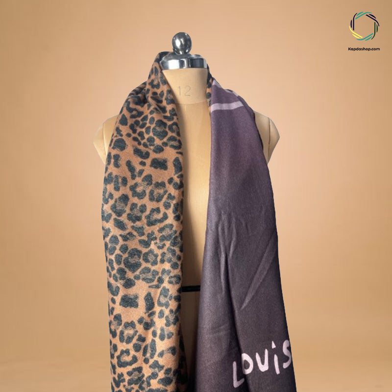 Louis Vuitton - Brown Animal Design Dual Sided Premium Stole