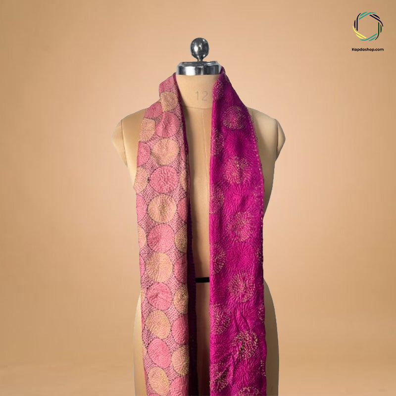 Pink Geometric Dual Side Premium Stole