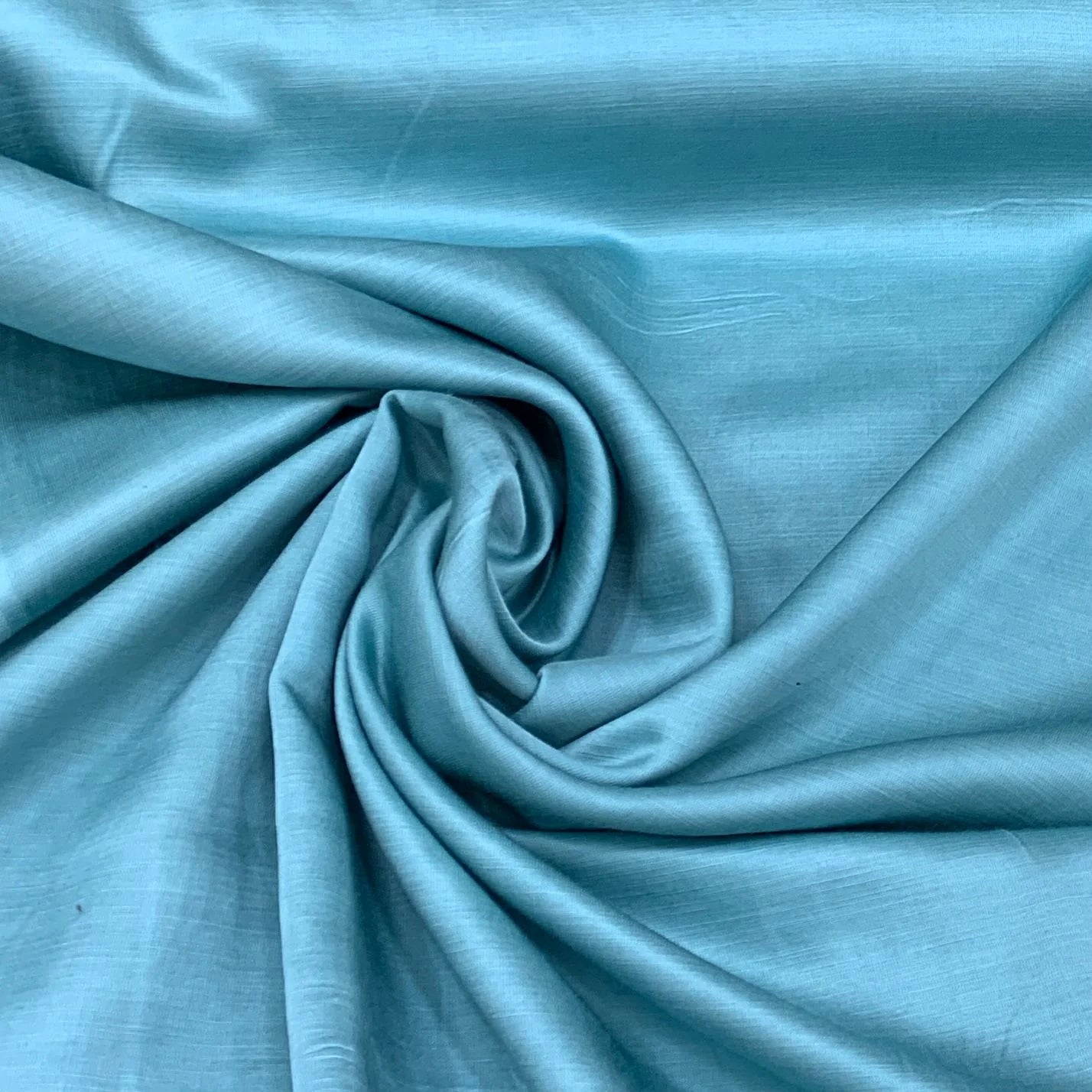 Fountain Blue Plain Viscose Linen Satin Fabric Jayshree Fabric