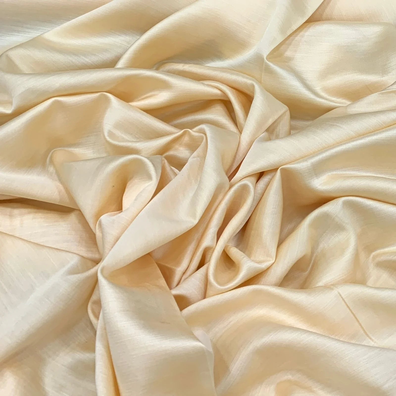 Vanilla White Plain Viscose Linen Satin Fabric Jayshree Fabric