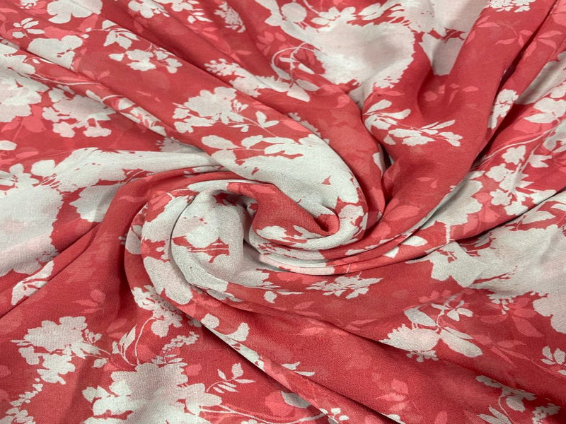 Georgette Carrot Red Floral