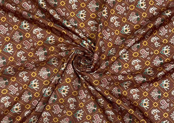 Brown Traditional Tussar Silk Fabric