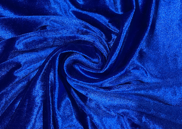 Bright Blue Plain Lycra Velvet Fabric