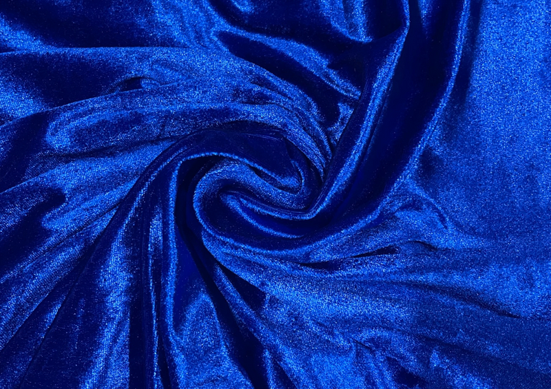 Velvet Lycra Bright Blue