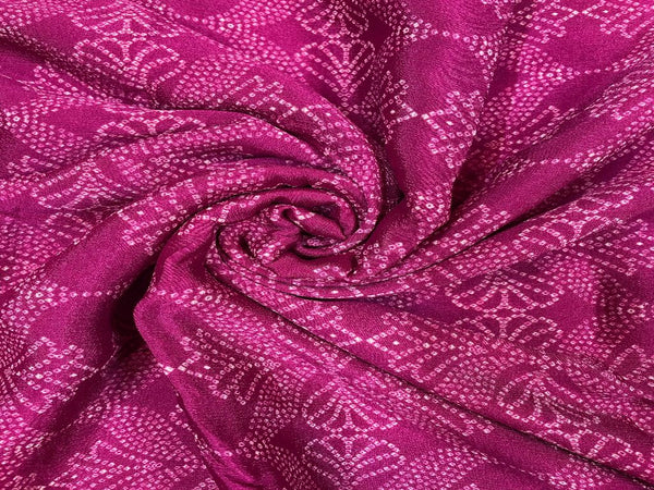 Hot Pink Floral Chiffon Fabric