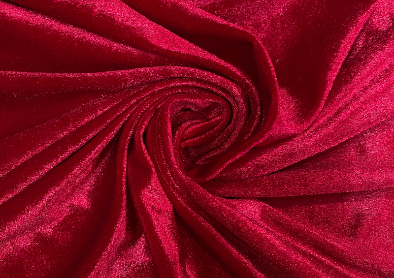 Red Plain Velvet Lycra Fabric