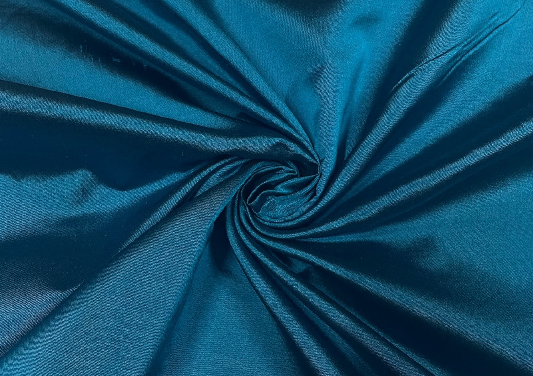 Teal Blue Plain Pure Satin Silk Fabric