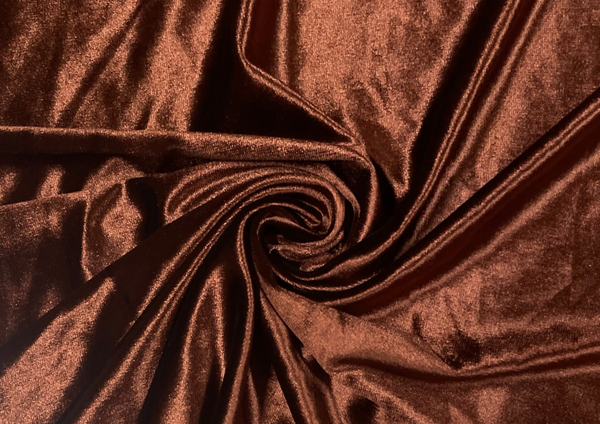 Brown Plain Lycra Velvet Fabric