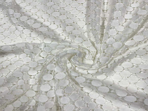 White Circle Crotia Net Fabric