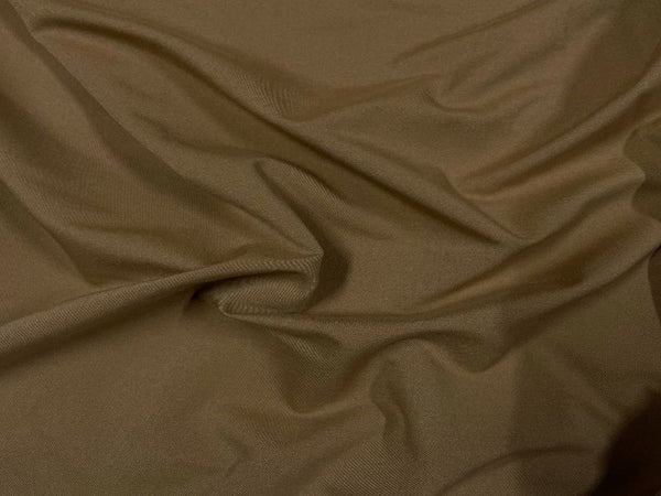 Khaki Brown Plain Lycra Denim Fabric