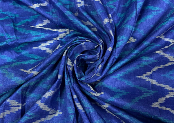 Pure Silk Ikat Blue