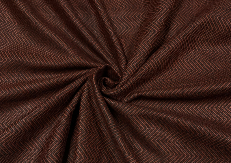 Rust Tweed Chevron Fabric