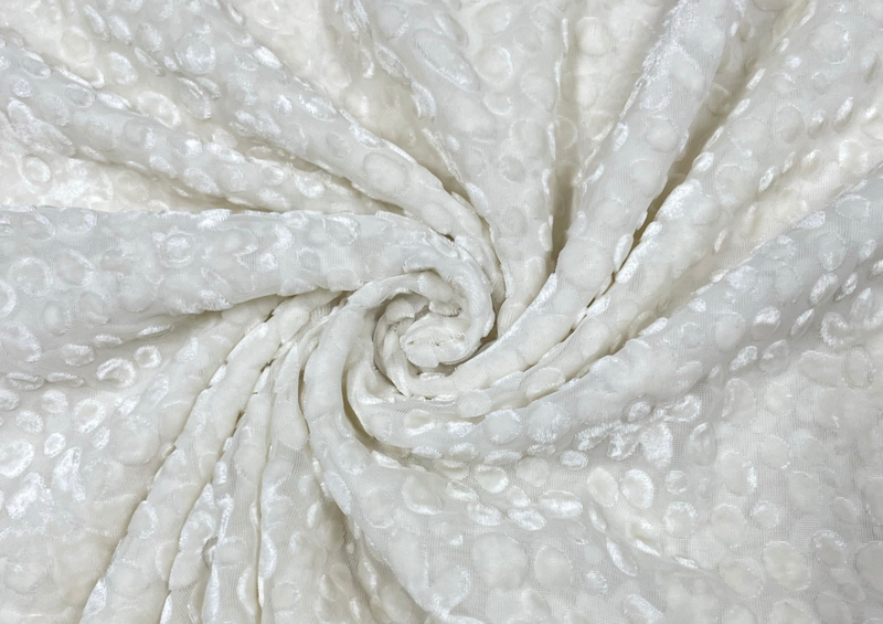 Dyeable Velvet Brasso White Flowers Print