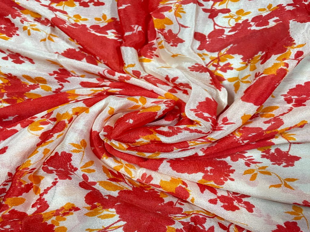 Multicolor Floral Chiffon Fabric