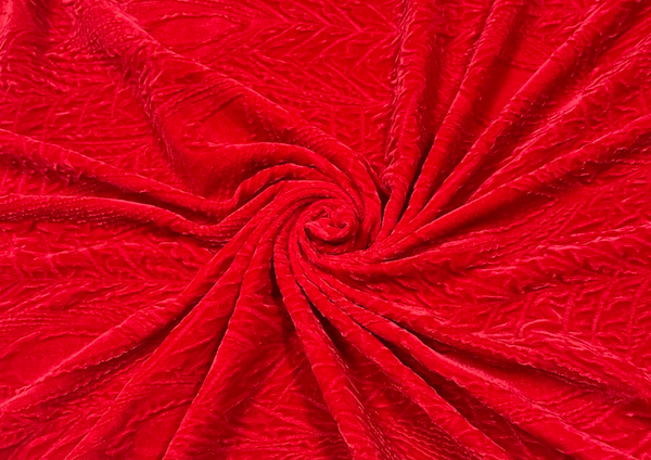 Velvet Self Red Floral