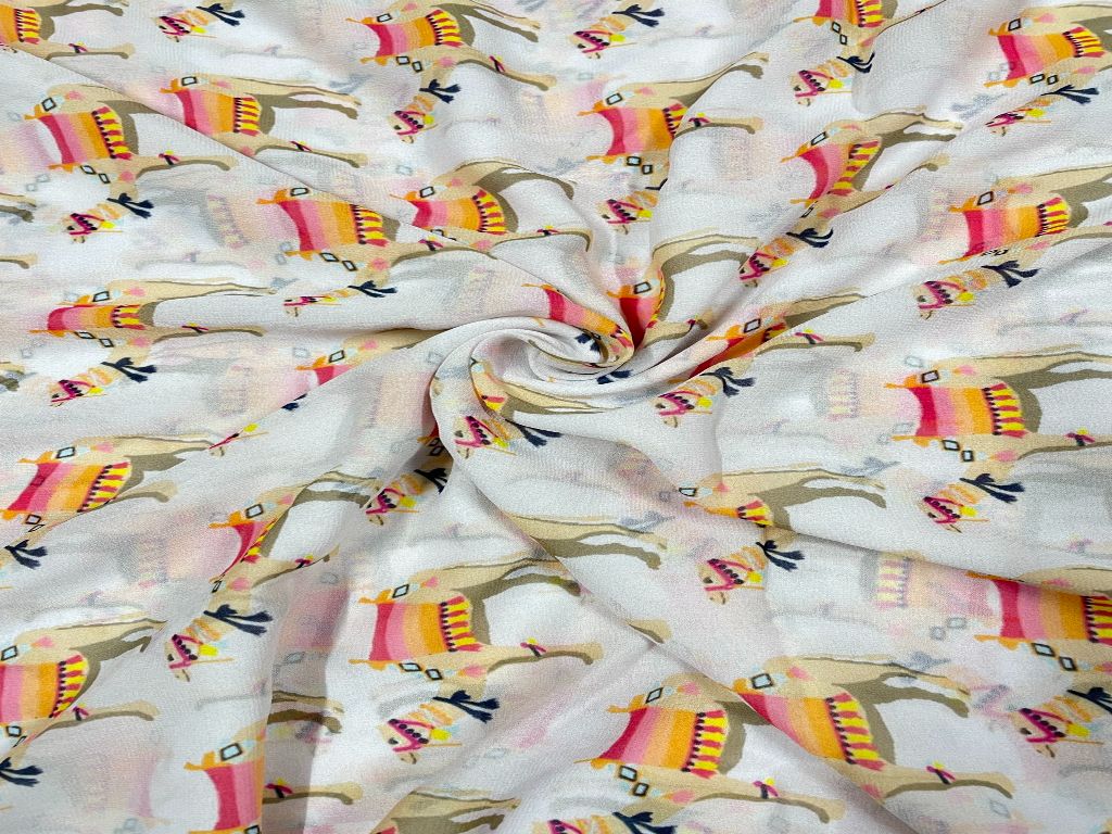 White Camel Georgette Fabric