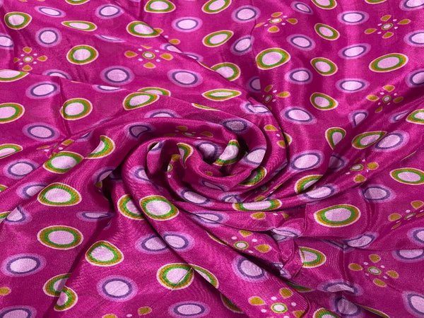 Dark Pink Traditional Chiffon Fabric