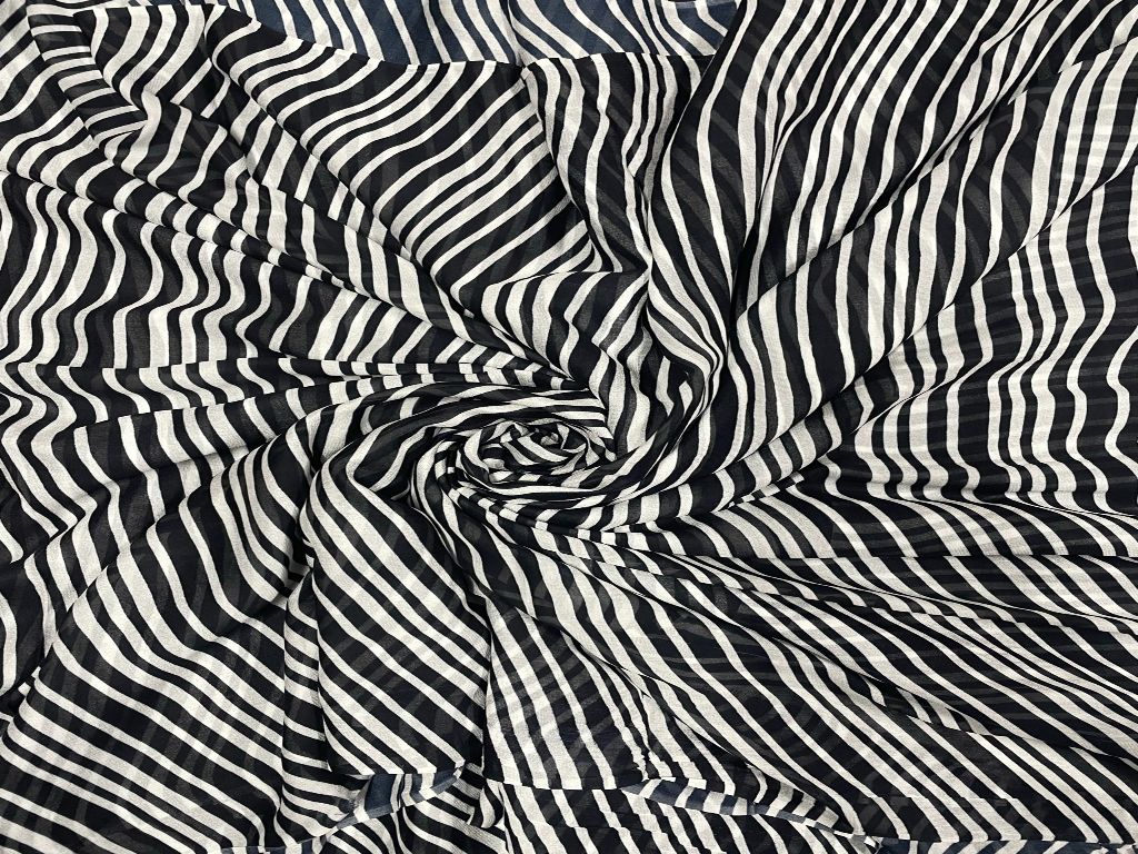 Strips Georgette Fabric