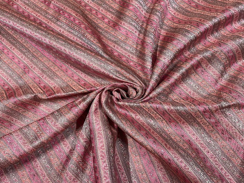 Semi Brocade Pink Stripes