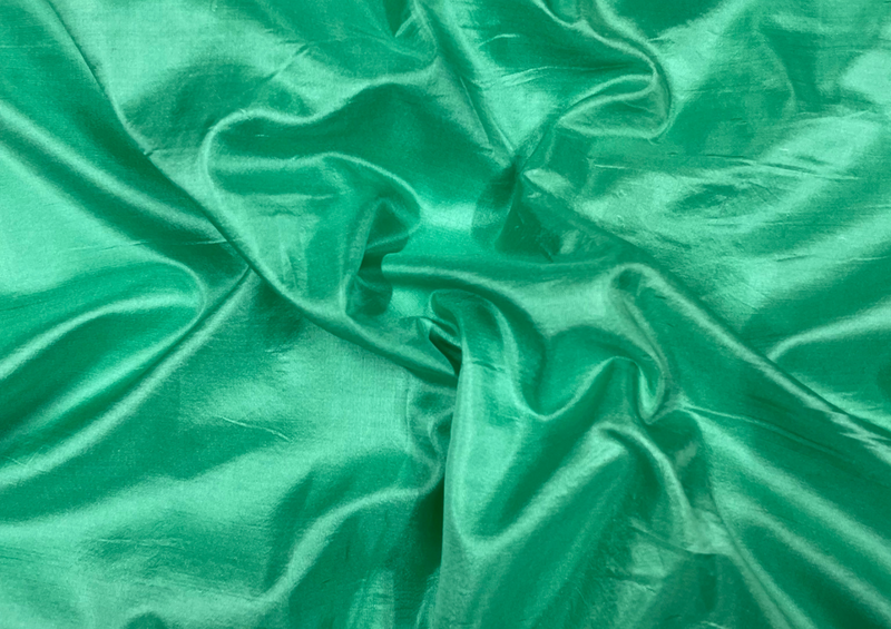 Green Plain Pure Silk Fabric