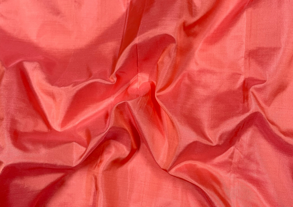 Pinkish Red Plain Pure Silk Fabric