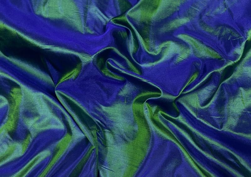 Pure Silk Two Tone Blue Green 1