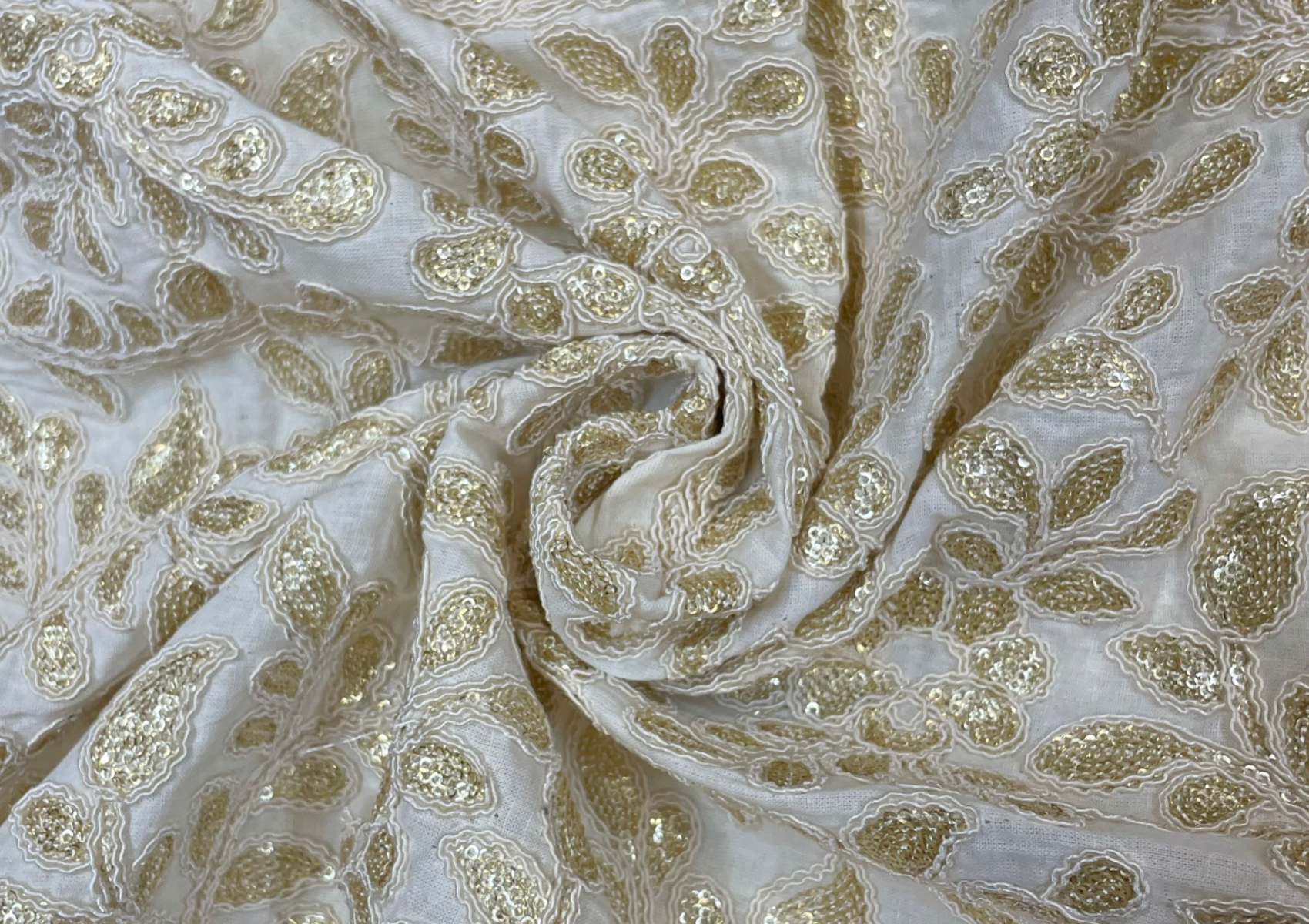 Dyeable Embroidered Cotton Fabric