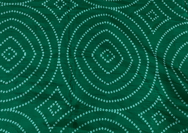 Green Geometric Printed Habutai Silk Fabric