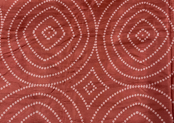 Brown Geometric Printed Habutai Silk Fabric
