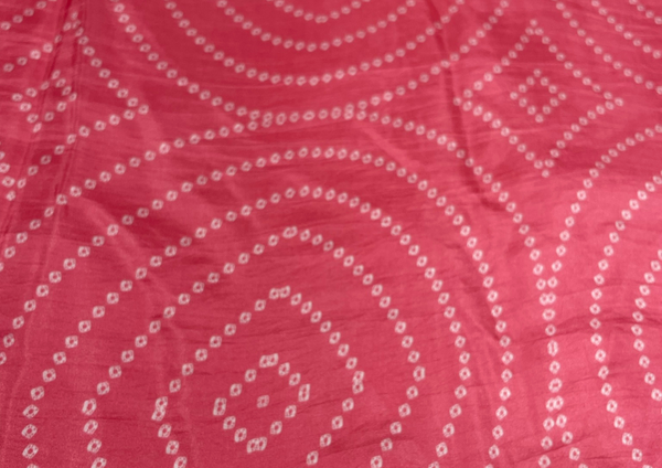 Pink Geometric Printed Habutai Silk Fabric