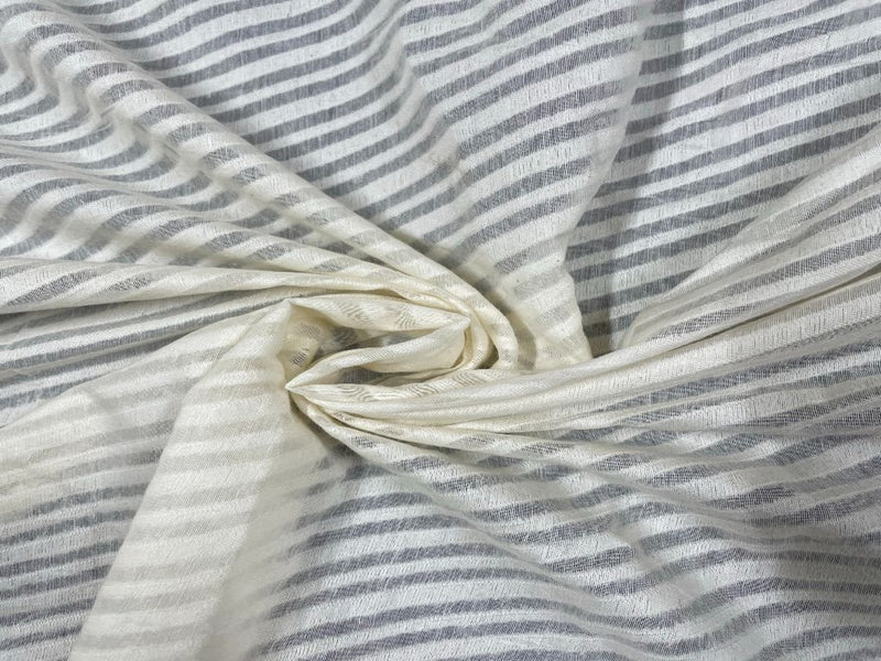 Dyeable Pure Chanderi Self White Stripes