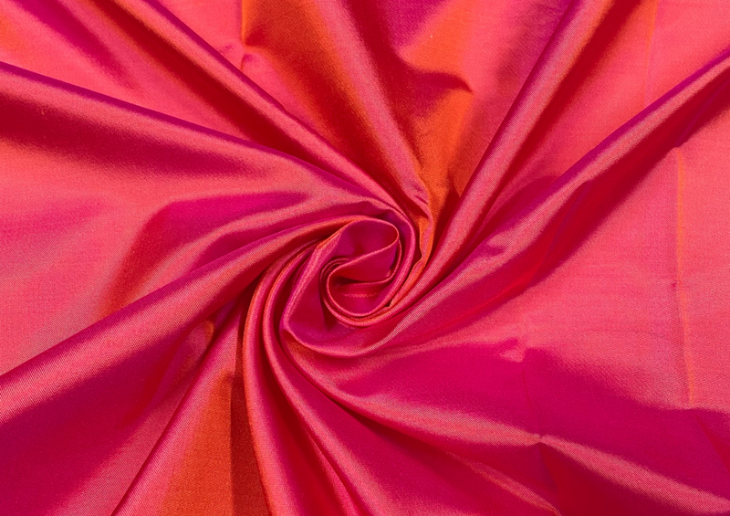 Pure Satin Silk Two Tone Orange Pink