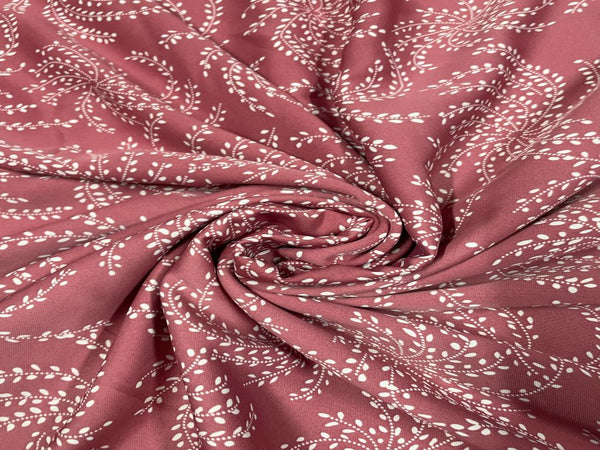 Pink Floral Printed Crepe Fabric