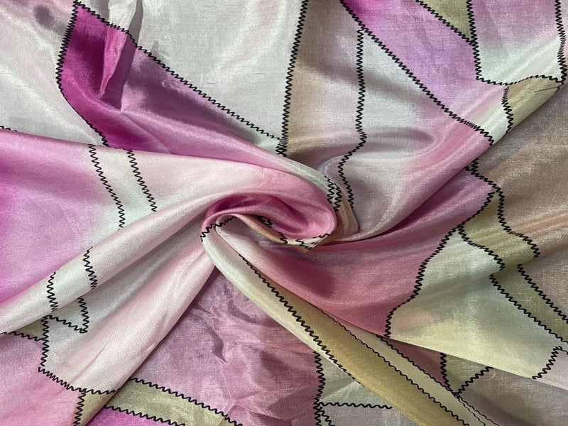 Imported Silk Pink Geometric