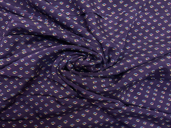 Dark Purple Traditional Chiffon Fabric