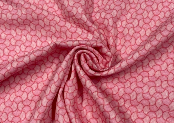 Pink Abstract Printed Chnaderi Silk Fabric