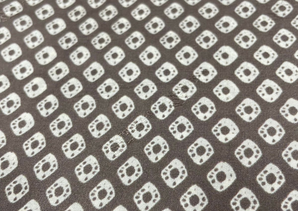 Light Brown Geometric Printed Habutai Silk Fabric
