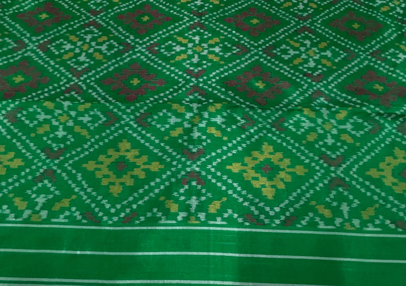 Pure Silk Ikat Dupatta Green