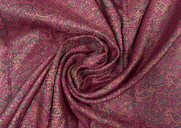 Pure Tanchoi Silk Pink Paisleys Print