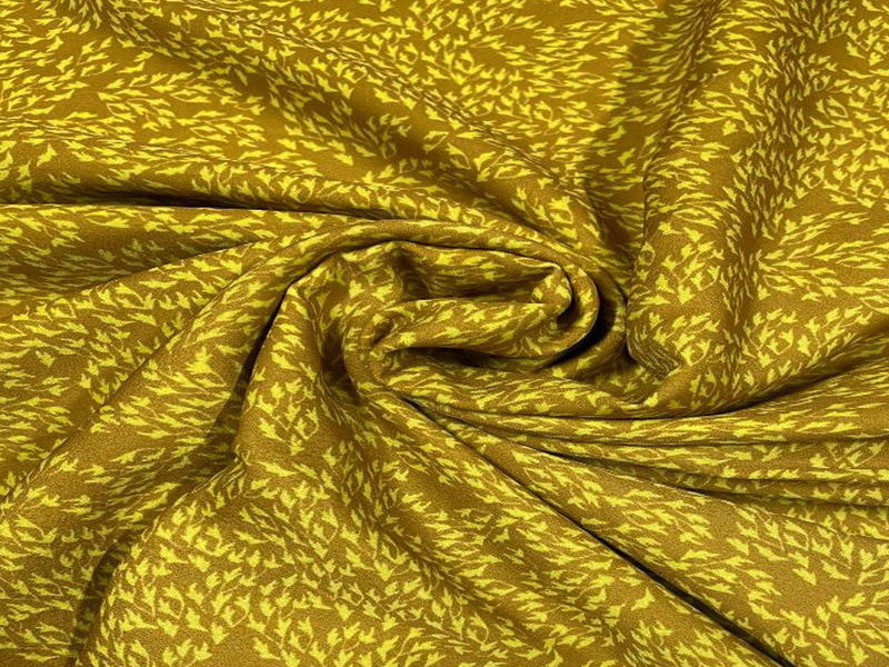 Printed Georgette Mustard Abstract