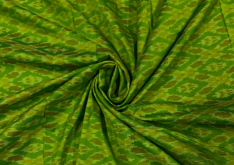Pure Silk Ikat Green