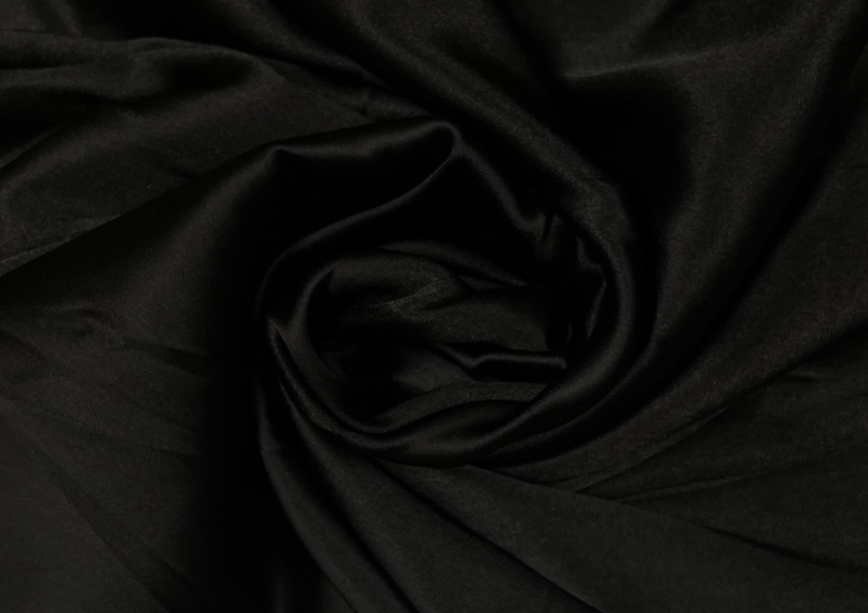Black Poly Satin Fabric