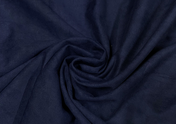 Navy Blue Plain Suede Fabric