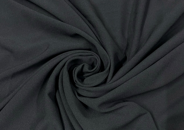 Dark Grey Plain Moss Crepe Fabric