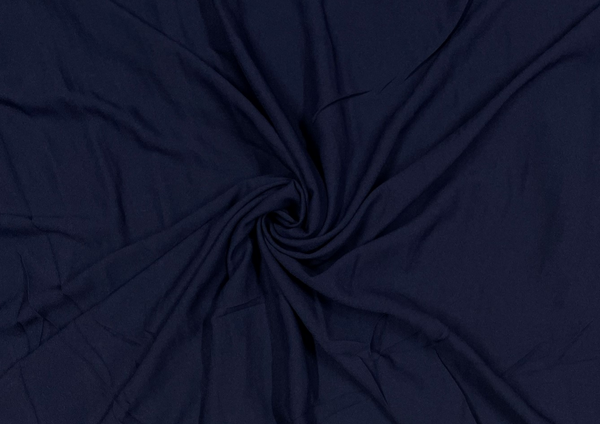 Navy Blue Plain Moss Crepe Fabric